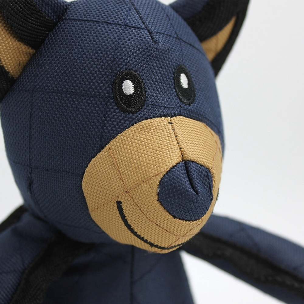 Navy and Tan Quilted Bear Plush Toy 11 inch